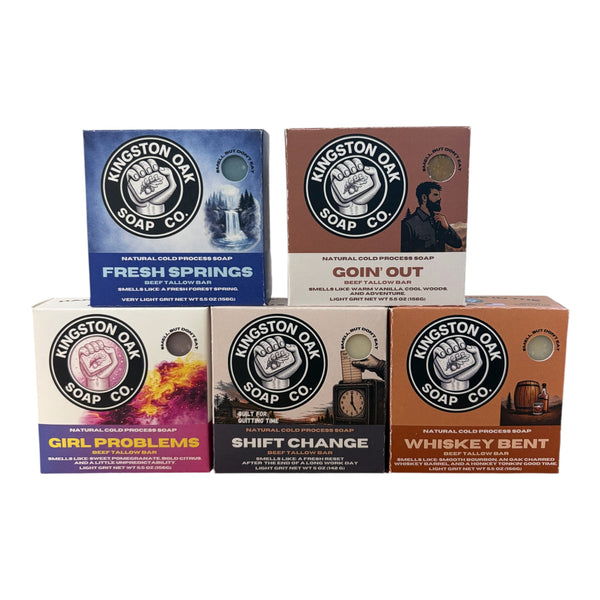The Field Box build-your-own five-bar Kingston Oak soap bundle