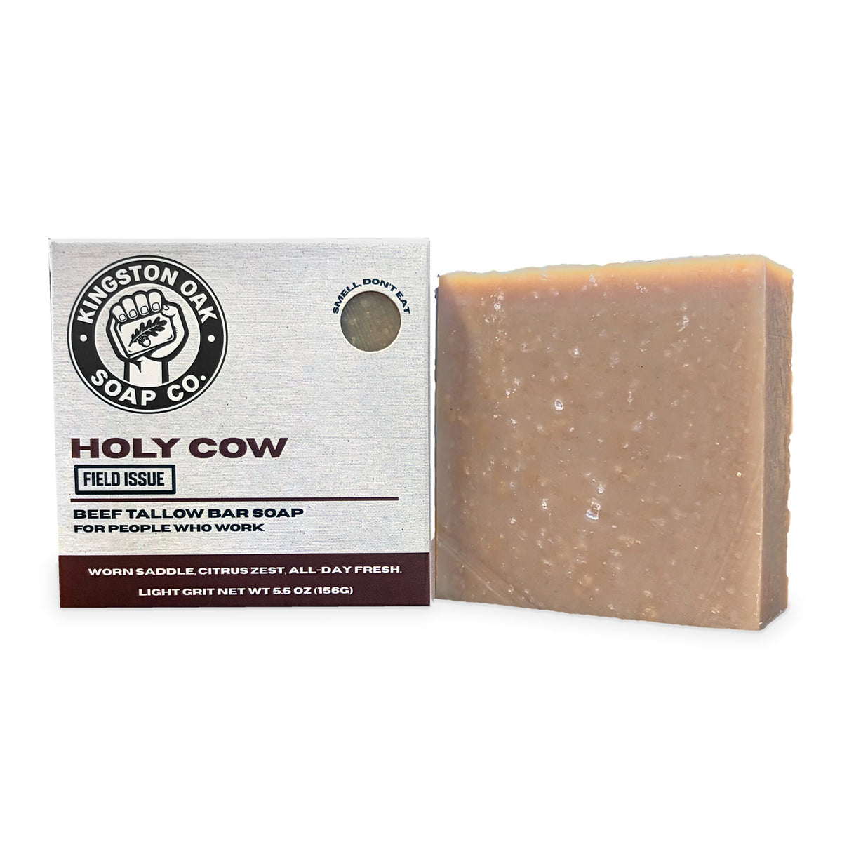Holy Cow beef tallow bar soap - box front view