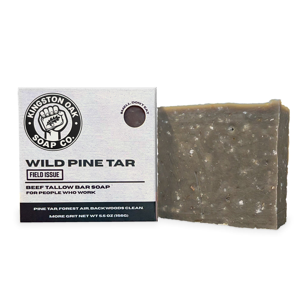 Wild Pine Tar beef tallow bar soap - box front view